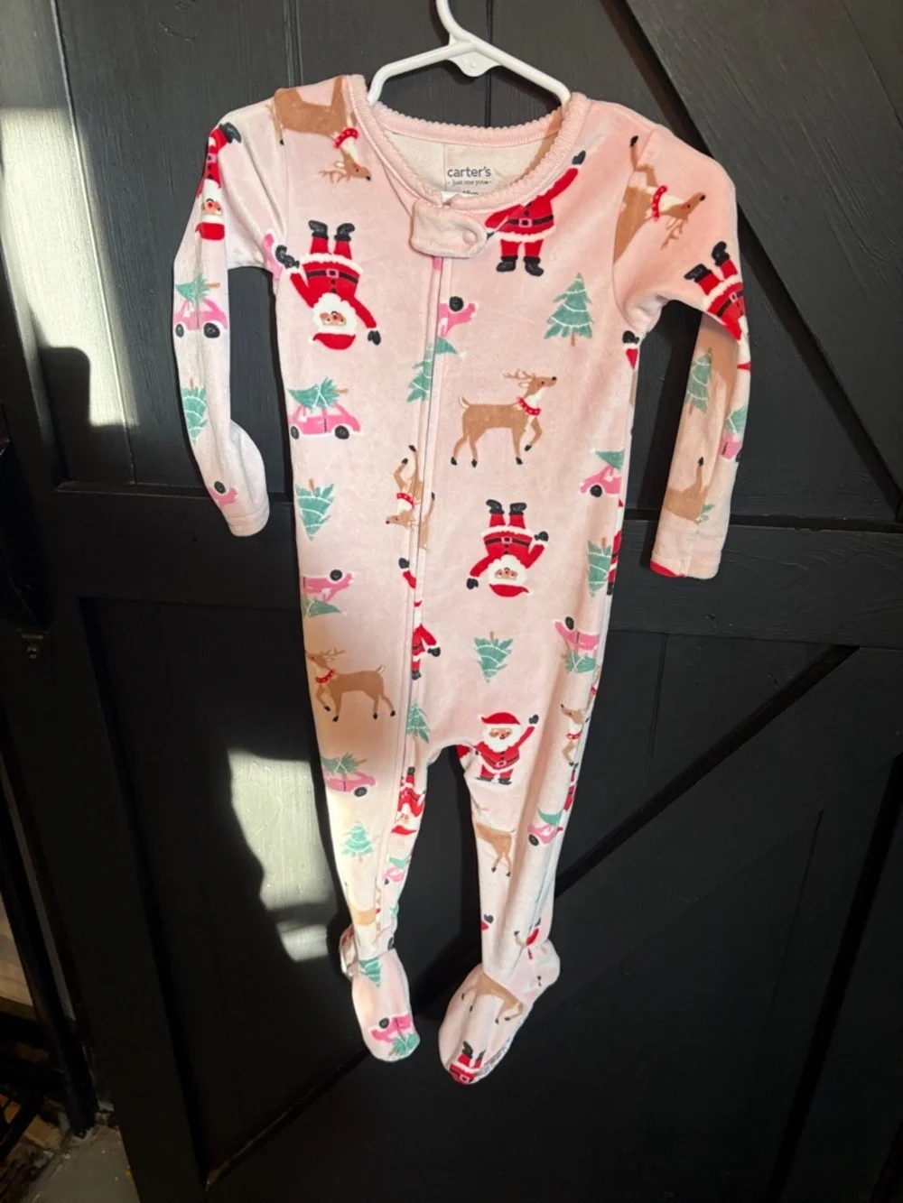 Carter's Light Pink Baby Romper with Printed Accents